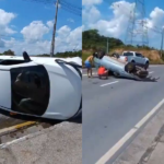 Vídeo: Carros capotam após grave acidente na AM-010