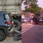 VÍDEO: Motociclista fica ferido após acidente com carro e caminhão na avenida Efigênio Sales