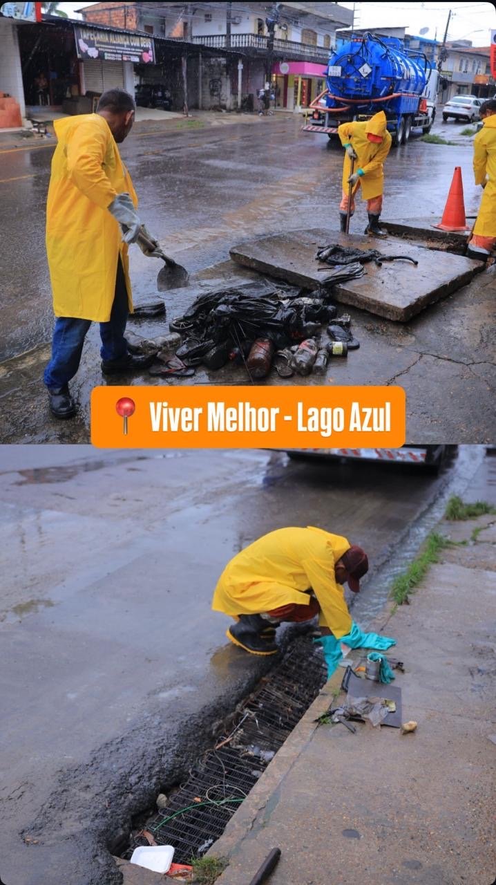 Chuvas intensas mobilizam equipes da Prefeitura de Manaus