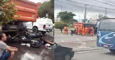 Motociclista morre ao bater em traseira de caminhão de lixo no Distrito Industrial em Manaus