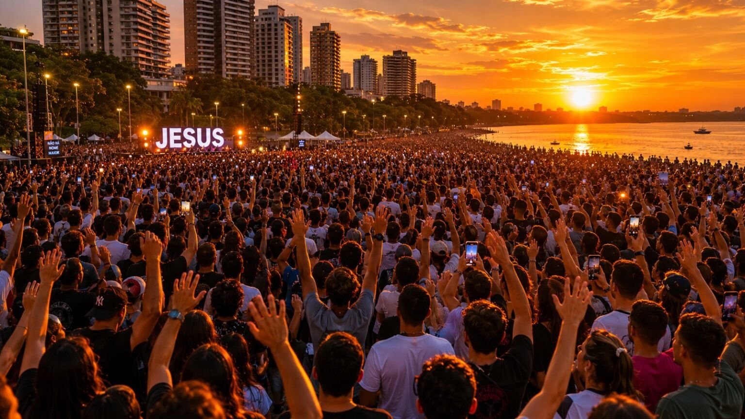 Amanhecer Manaus deve reunir mais de 10 mil pessoas na Ponta Negra para encontro cristão ao nascer do sol