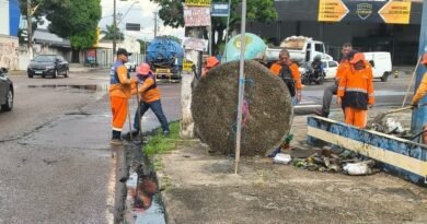 Equipes de plantão da prefeitura retiram resíduos inusitados durante serviços para minimizar os impactos das chuvas na zona Sul de Manaus