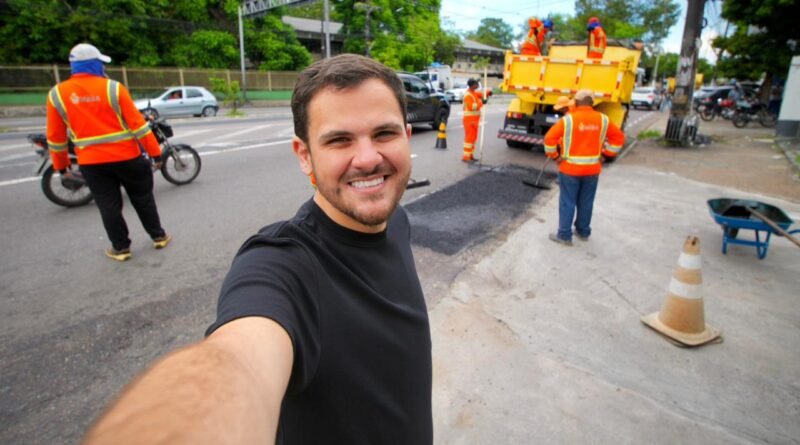Manaus intensifica tapa-buracos com tecnologia e fiscalização do prefeito