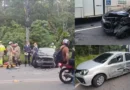 Grave acidente envolvendo carros e motocicleta causa congestionamento na avenida Santos Dumont, em Manaus