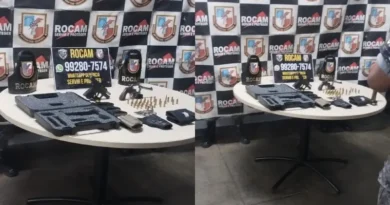 Homem é preso pela Rocam com arsenal e mensagens de negociação de armas no Centro de Manaus