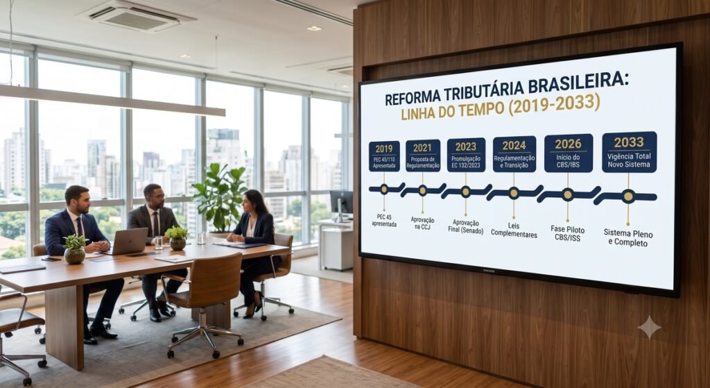 Reforma tributária orienta empresas com linha do tempo