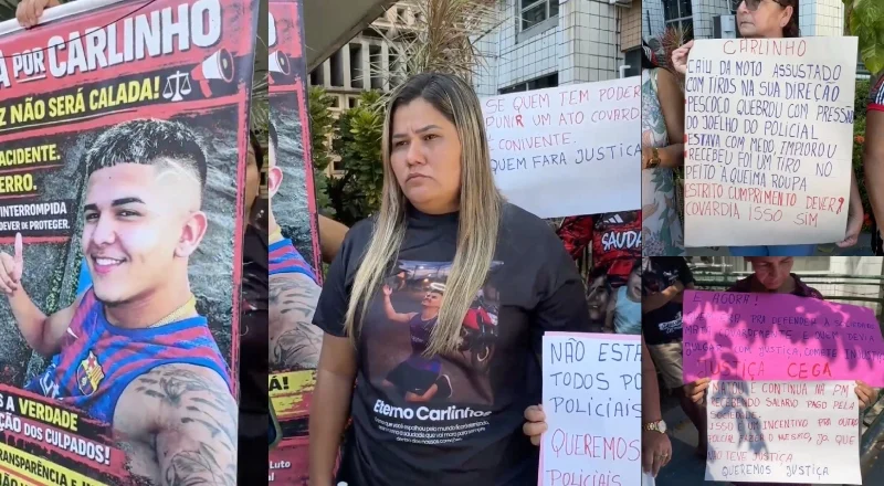 Família de jovem morto durante abordagem policial protesta após Justiça conceder liberdade a sargento em Manaus