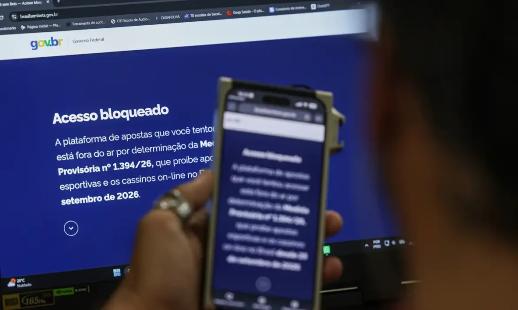 Brasília (DF), 06/10/2026 - Site do governo comunica o bloqueio de plataformas de apostas que operam no país. Foto: Joédson Alves/Agência Brasil