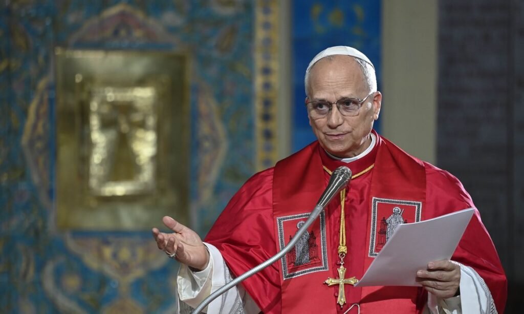 **NO LIBRI** Algeria,Vatican, 2026/4/13 Pope Leo XIV attends a meeting with the Algerian community in the Basilica of Our Lady of Africa, in Algiers Photograph by VATICAN MEDIA / Catholic Press Photo (Photo by VATICAN MEDIA / ipa-agency.net/IPA/Sipa USA)No Use United Kingdom. No Use Italy. No Use Vatican City.