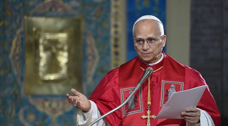 **NO LIBRI** Algeria,Vatican, 2026/4/13 Pope Leo XIV attends a meeting with the Algerian community in the Basilica of Our Lady of Africa, in Algiers Photograph by VATICAN MEDIA / Catholic Press Photo (Photo by VATICAN MEDIA / ipa-agency.net/IPA/Sipa USA)No Use United Kingdom. No Use Italy. No Use Vatican City.