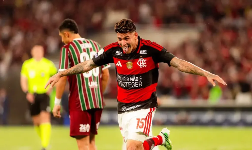 Rio de Janeiro (RJ), 11/10/2026 - Carrascal comemora o gol da vitória do Flamengo contra o Fluminense em partida válida pelo Campeonato Brasileiro de Futebol MAsculino 2026. Foto: Adriano Fontes/CRF