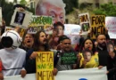 São Paulo (SP), 19/10/2026 - Organizações da sociedade civil e movimentos sociais realizam protesto em frente à sede da Meta , na avenida Faria Lima,3732, para denunciar o que consideram interferência sistemática da big tech na eleição brasileira. Foto: Paulo Pinto/Agencia Brasil