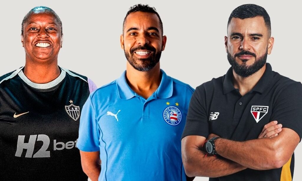 Fabi Guedes (Atlético-MG), Felipe Freitas (Bahia) e Thiago Viana (São Paulo) são finalistas ao Prêmio TV Brasil Petrobras na categoria melhor técnico - 2026