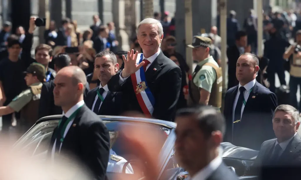 Chile's President Jose Antonio Kast leaves following an ecumenical prayer at the Metropolitan Cathedral, in Santiago, Chile, March 12, 2026. REUTERS/Diego Reyes