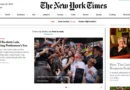 Capa do NY Times sobre a reeleição do presidente Luiz Inácio Lula da Silva. Foto: NYTimes/Reprodução
